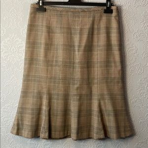 Pink Tartan plaid houndstooth wool tulip skirt
